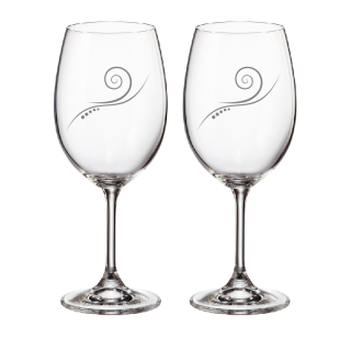 Duo skleničky pískované s kamínkami Swarovski