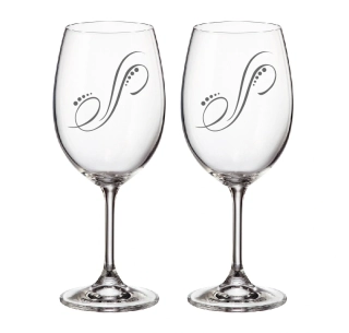 Duo pískované skleničky s kmínkami Swarovski